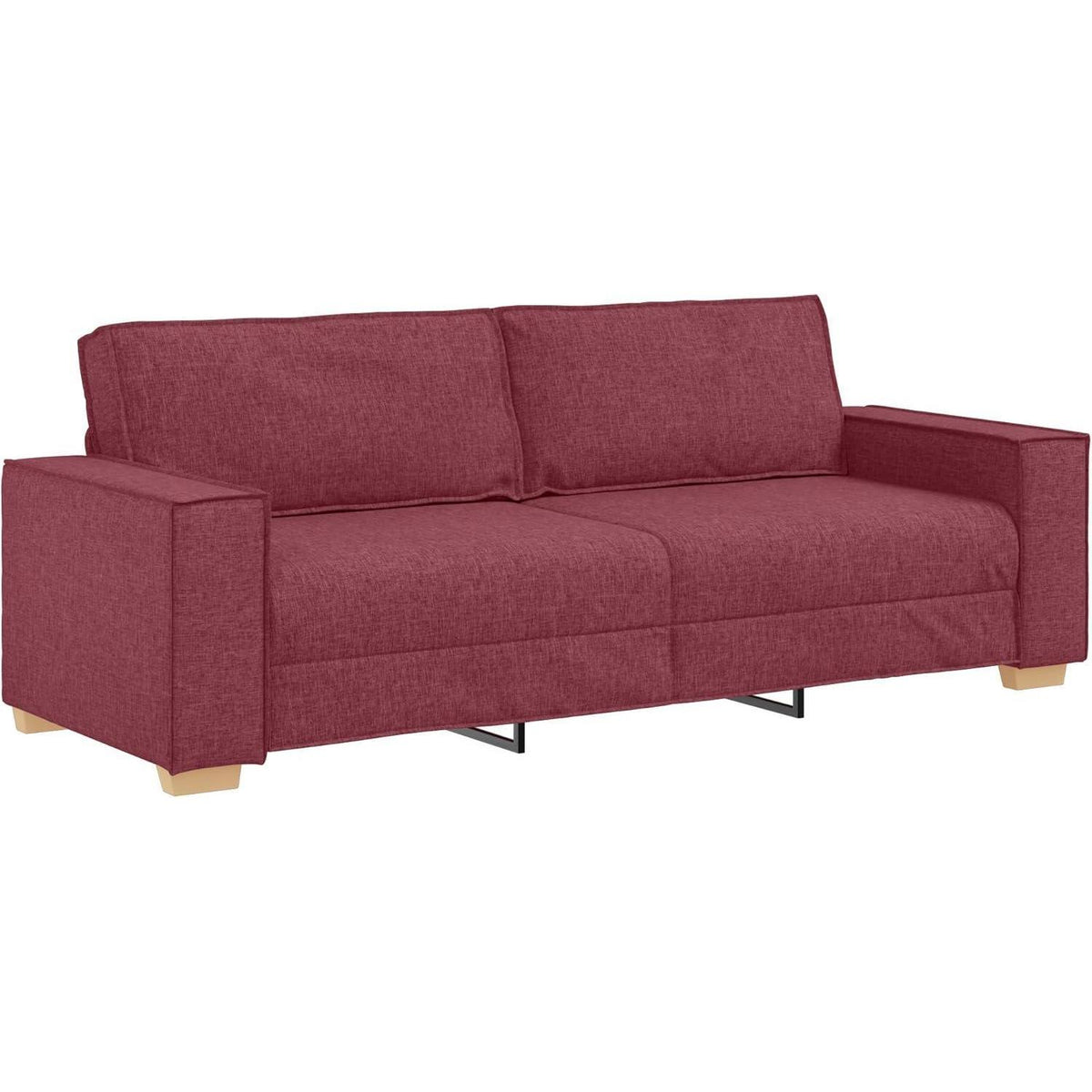 3-Sitzer Sofa Weinrot 180 cm – Bequeme Stoff Couch