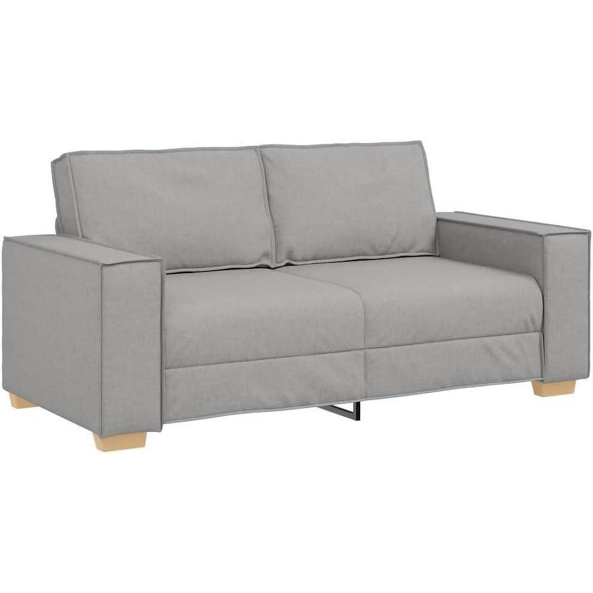 2-Sitzer Sofa Wolkengrau, 140 cm Stoff Couch mit breiten Armlehnen