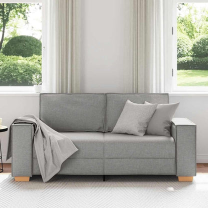 2-Sitzer Sofa Wolkengrau, 140 cm Stoff Couch mit breiten Armlehnen