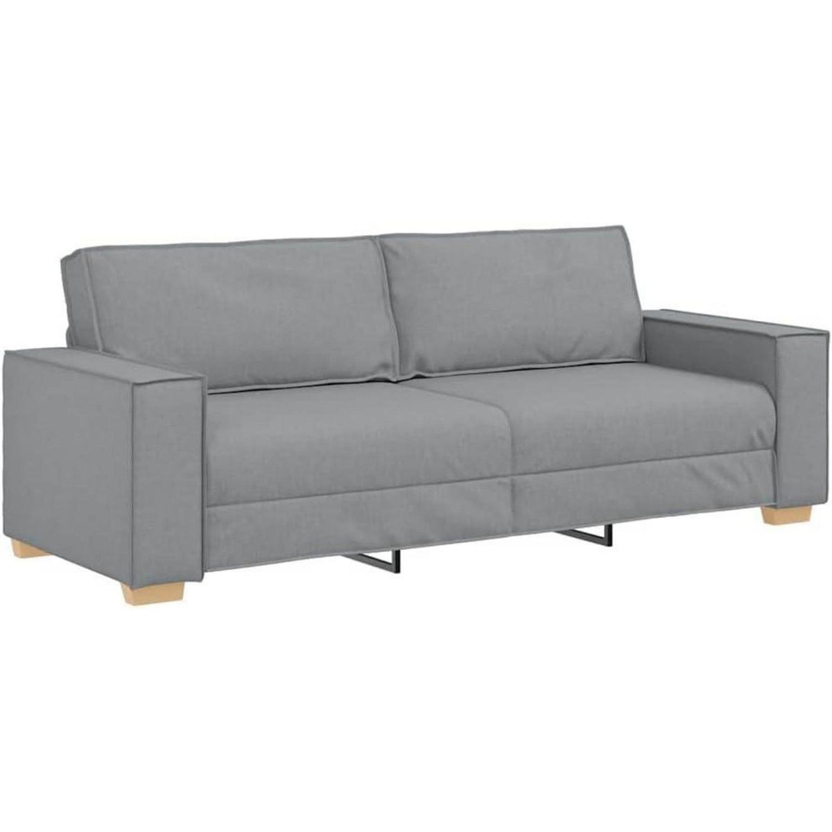 3-Sitzer Sofa Hellgrau Stoff Modern 180 cm mit Kissen