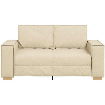 2-Sitzer Sofa Creme – Bequeme Stoff Couch 120 cm