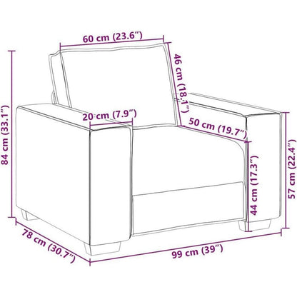 Creme Mini Sofa 60 cm – Bequemer Stoff-Sessel für Wohnzimmer