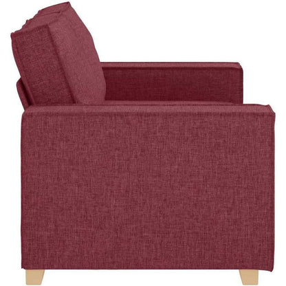 2-Sitzer Sofa Weinrot – Bequeme Stoff Couch 120cm