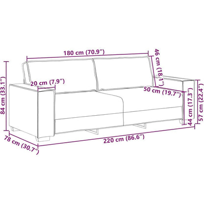 3-Sitzer Sofa Braun 180 cm – Modernes Stoffsofa mit Kissen
