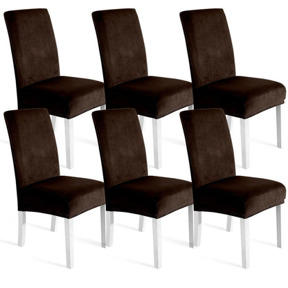 Samt Stuhlhussen 6er Set – Stretch, Waschbar & Kratzfest