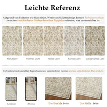 Vintage Läufer Beige 60x240cm - Waschbarer Retro Teppich für Flur