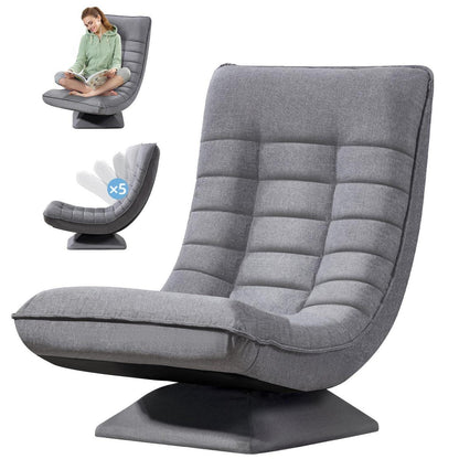 Verstellbarer Bodensessel Grau – 360° Drehbar & Klappbar