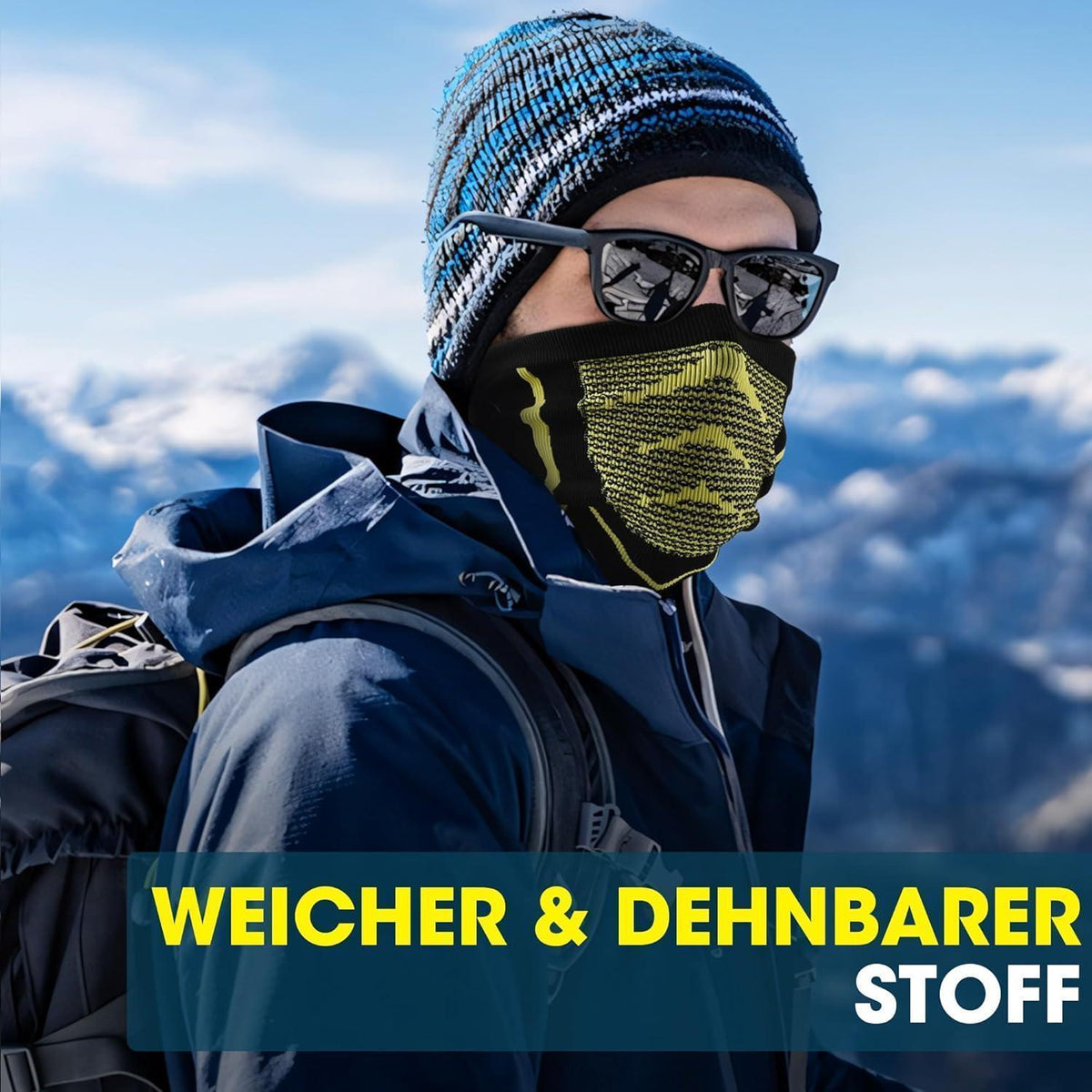 Schlauchschal Herren 2er-Set Grau & Blau – Atmungsaktiv & Winddicht