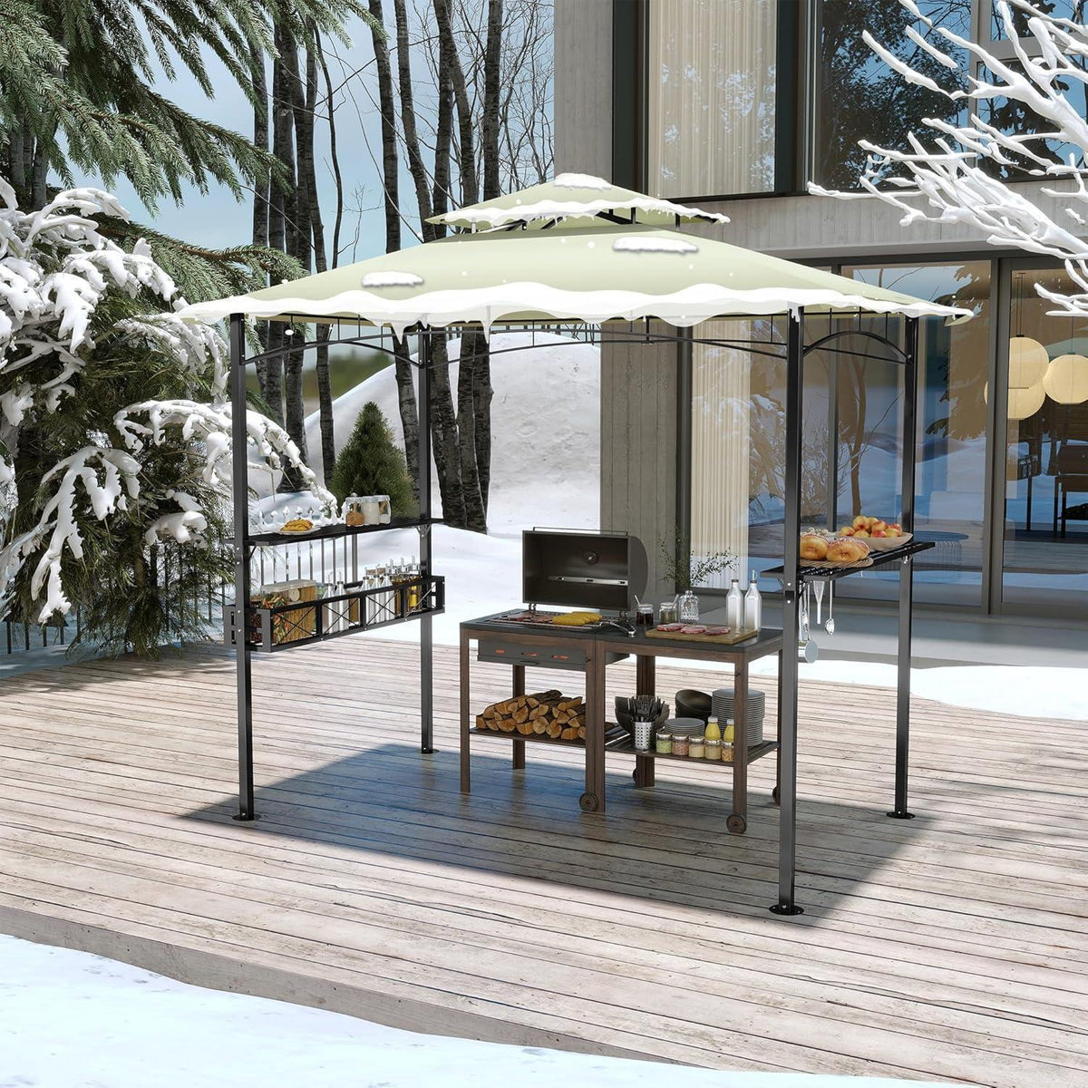 Grillpavillon mit Doppeldach & Stauraum – 245x153x250 cm