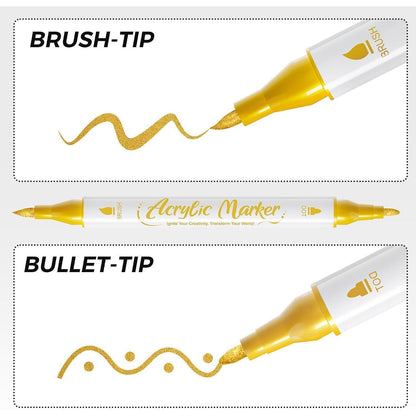Acrylmarker Gold 12er Set – Permanentstifte zum Schreiben & Malen