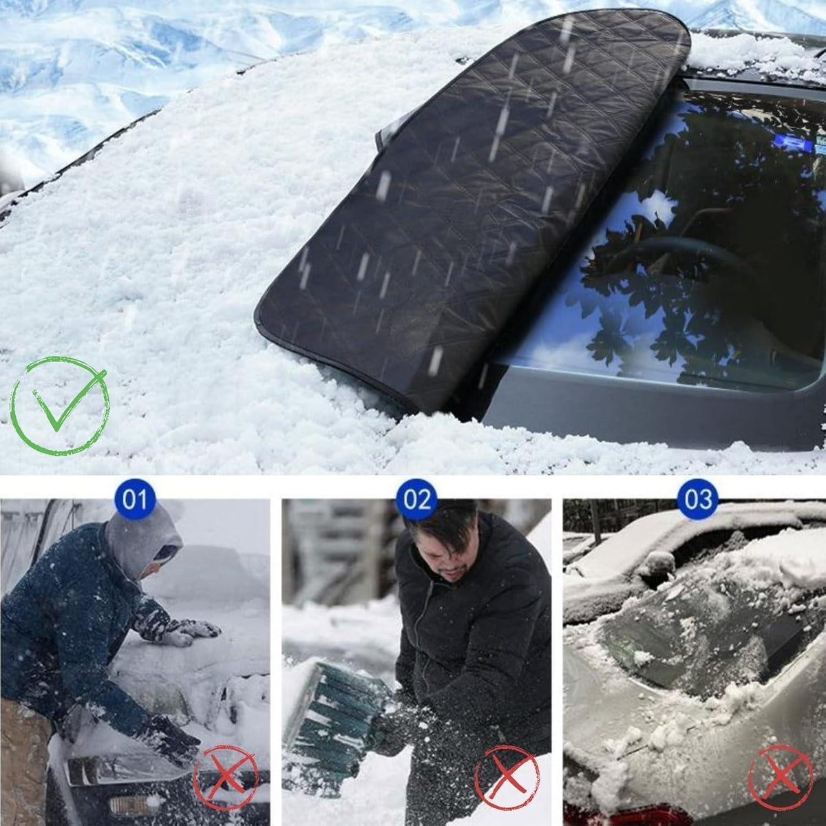 Auto Frontscheibenabdeckung Winter Frostschutz Schnee Schutz Folie