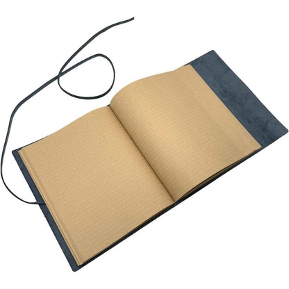 Großes Leder Notizbuch A4 – Dunkelblau, Liniert
