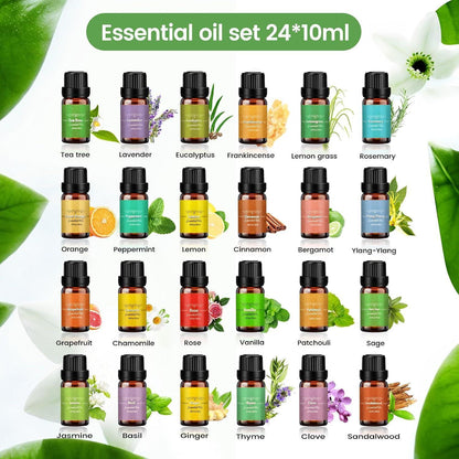 Ätherische Öle Set 24x10ml | 100% Naturrein für Diffuser & Spa