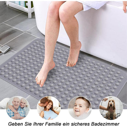 Rutschfeste Duschmatte Grau 60x90 cm mit Saugnäpfen