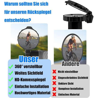 Fahrradspiegel 2er-Set, 360° drehbar & klappbar