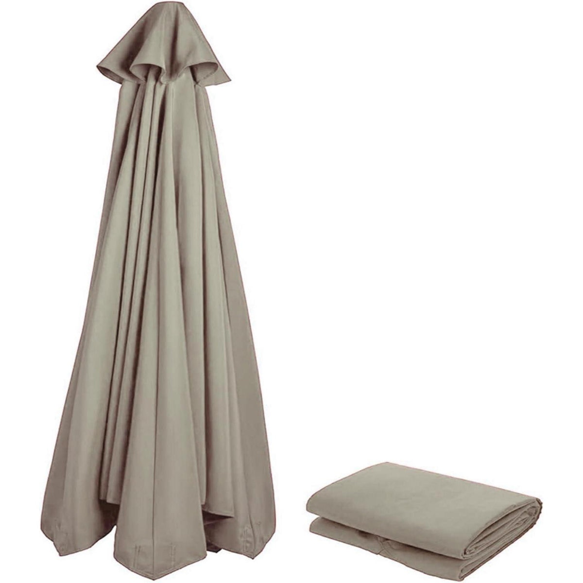 Sonnenschirm Ersatzbezug ⌀3m/4m Taupe UV80+ Windfest