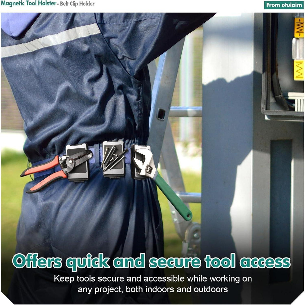 Magnetische Werkzeughalterung mit Gürtelclip und Verriegelung