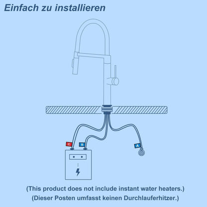Niederdruck Küchenarmatur Schwarz Edelstahl Ausziehbar 360°