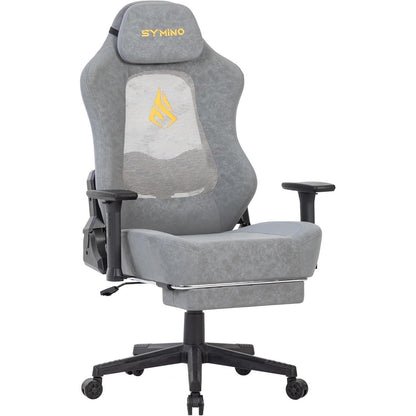 Gaming Stuhl mit atmungsaktiver Rückenlehne & 3D-Lendenstütze, Grau