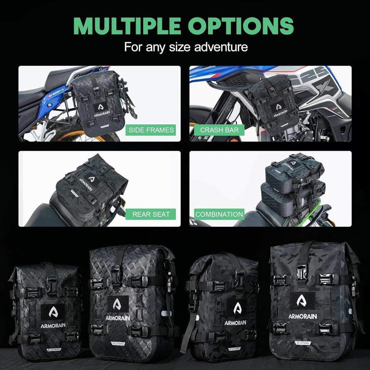Motorrad Sturzbügel Tasche 8L Wasserdicht Universal