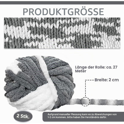 Chunky Wolle 2er Set - Nebelweiß | Dickes Garn zum Häkeln & Stricken