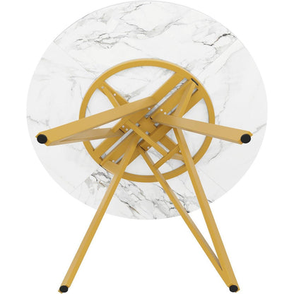 Runder Esstisch 100cm Marmor Optik – Modern & Stabil