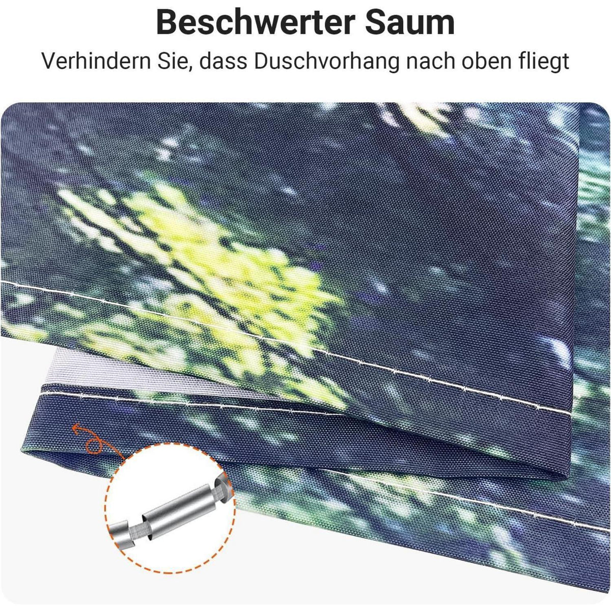 Duschvorhang 120x200 cm Wald Dschungel, Wasserabweisend, Waschbar