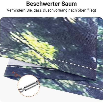 Duschvorhang 120x200 cm Wald Dschungel, Wasserabweisend, Waschbar