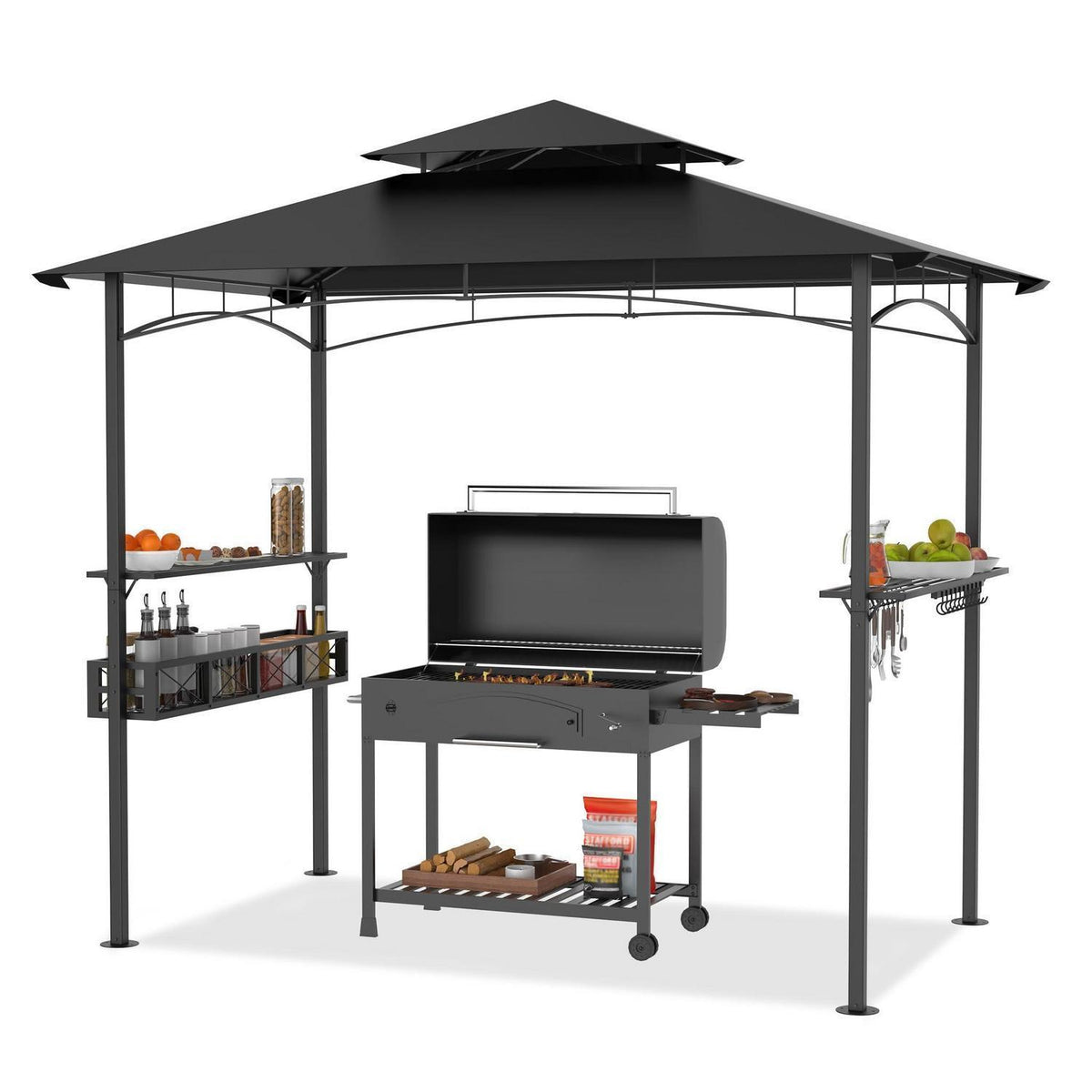 Grillpavillon 245x153cm – Wasserdicht & Windfest mit Stauraum