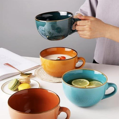 700ml Keramik Kaffee Tasse - Erdrot, Groß & Vielseitig