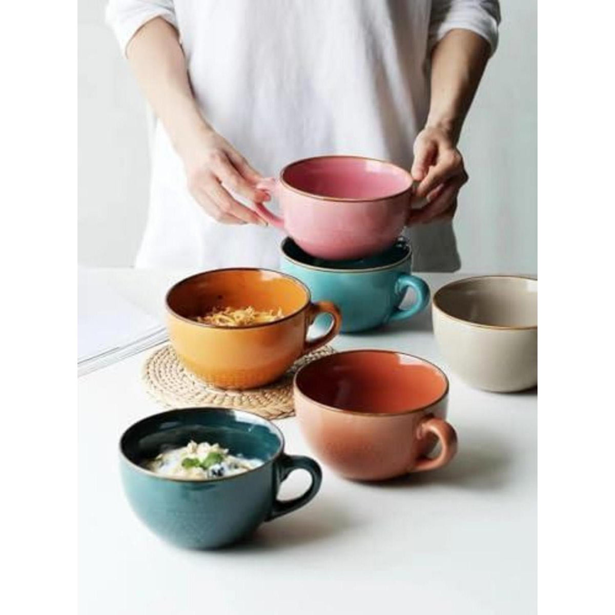 700ml Keramik Kaffee Tasse - Erdrot, Groß & Vielseitig