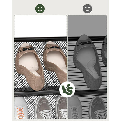 Schuhregal 5-stöckig, Schrägablagen, Kompakt & Vintagebraun