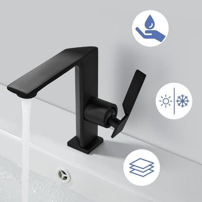 Schwarzer Einhebel-Waschtischarmatur aus Messing – Modernes Badezimmerdesign