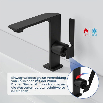 Schwarzer Einhebel-Waschtischarmatur aus Messing – Modernes Badezimmerdesign