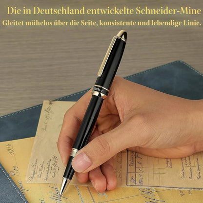 Tintenroller 24K Gold | Luxus Schreibstift mit Piano Lack