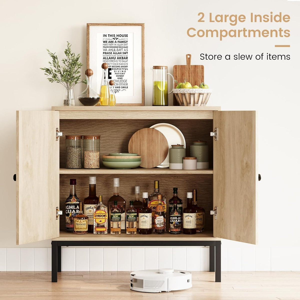 Sideboard Rattan Braun 80x40x82 cm – Schrank mit Stauraum
