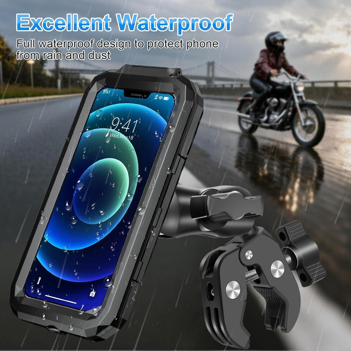 Wasserdichte Handyhalterung Motorrad 720° Drehbar