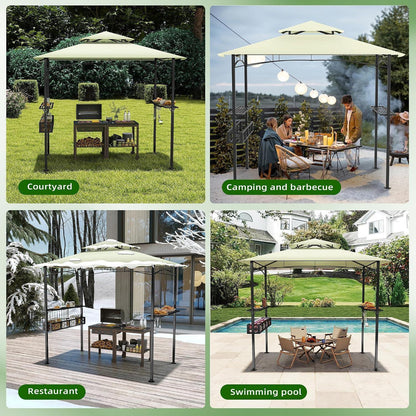 Grillpavillon 245x153cm mit Rauchabzug & Stauraum