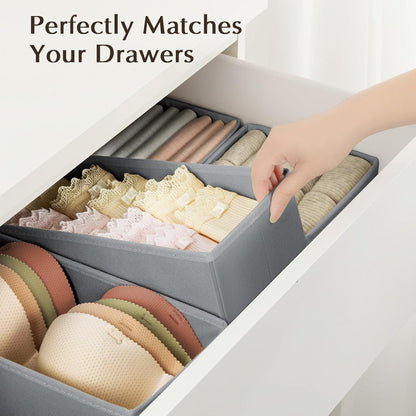 Schubladen Organizer 8er Set Grau für Kleiderschrank & Unterwäsche