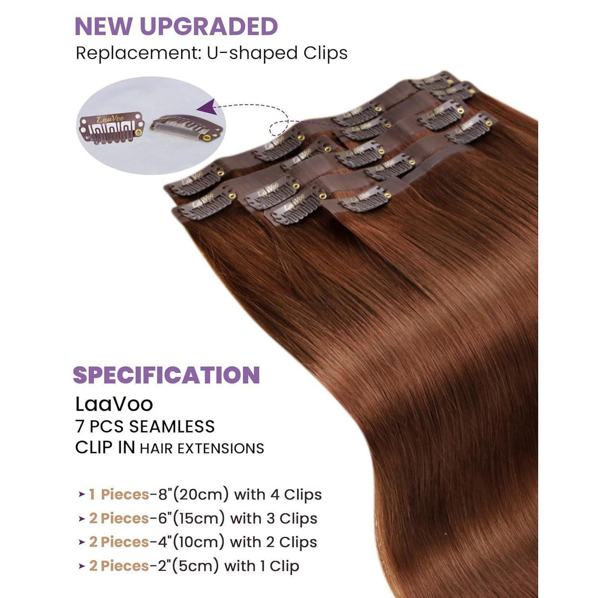 Auburn Echthaar Clip-in Extensions 55cm – Volumenspendend & Längenverlängerung