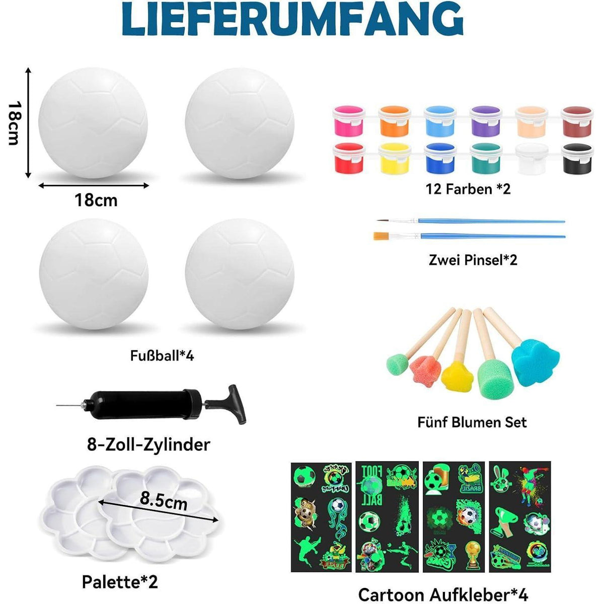 Fußball Malset Kinder – DIY Bastelset mit Farben & Aufklebern