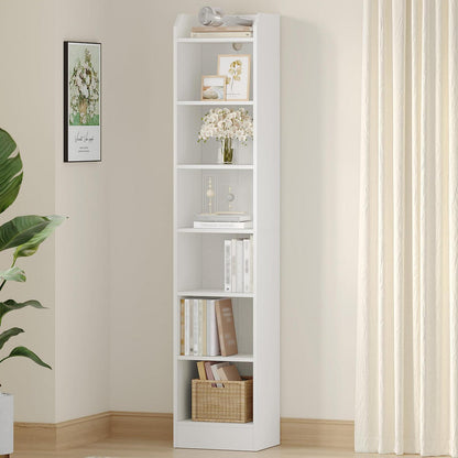 7-stöckiges Bücherregal Weiß – Standregal für Wohnzimmer & Büro