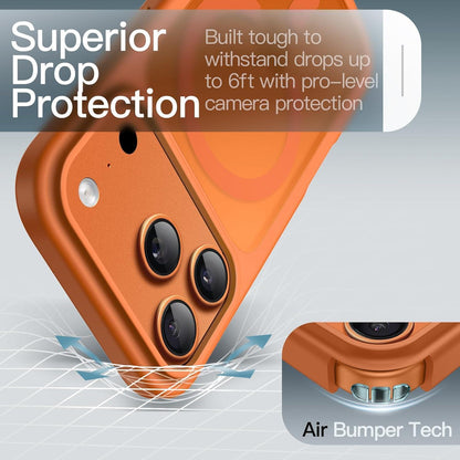 Magnetische Hülle für iPhone 17 Pro Max 6,9 Zoll, MagSafe, Matt Orange