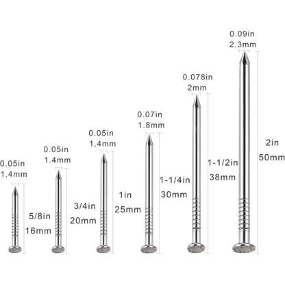 Edelstahl Nägel 25mm für Holzbearbeitung & Aufhängen (180 Stück)