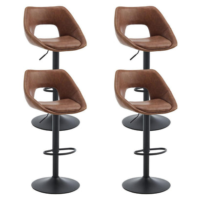 4 Barhocker höhenverstellbar mit Fußstütze & Rückenlehne