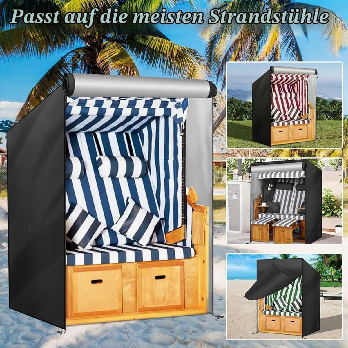 Strandkorb Schutzhülle 210D Oxford, wetterfest & langlebig