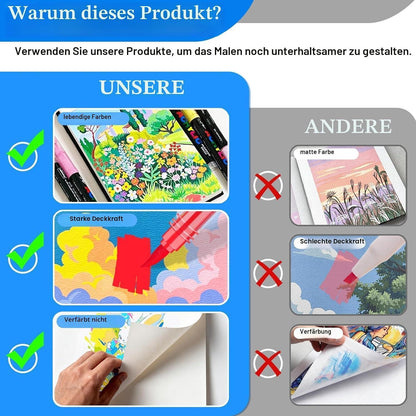 Acrylmarker Set 288 Farben mit Pinselspitze – Wasserfest & Vielseitig