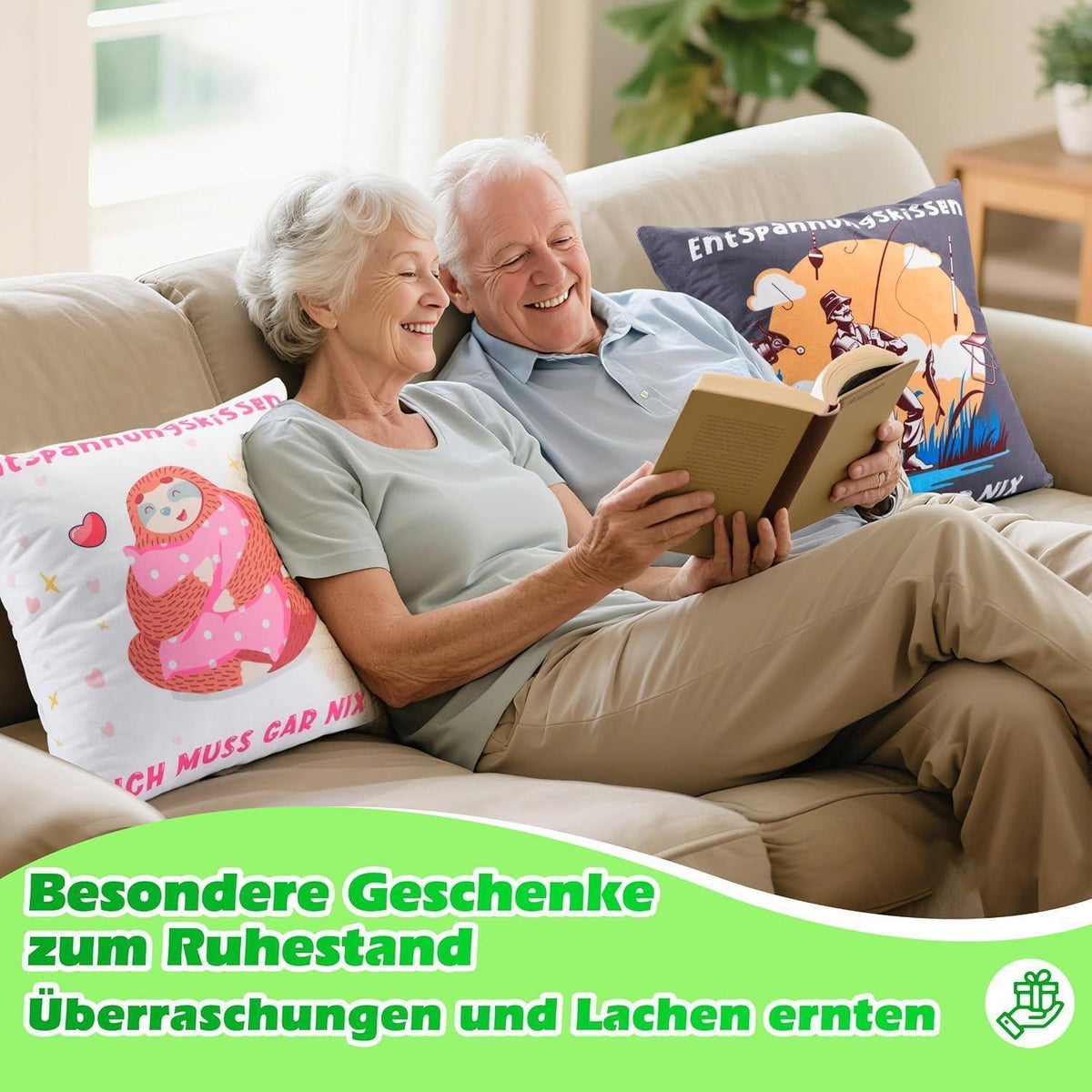 Ruhestand Geschenkset für Männer mit Kissen, Socken & Karte