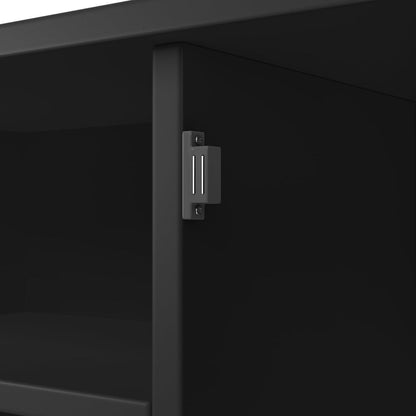 Küchenschrank Schwarz mit Weinregal & Verstellbaren Ablagen (120x40x188cm)