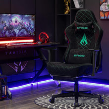 Gaming Stuhl mit Fußstütze und verstellbaren Armlehnen (Grau/Schwarz)
